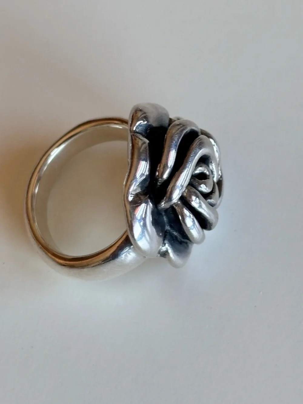 925 Sterling Silver Rose Ring – Vintage Floral Statement Ring